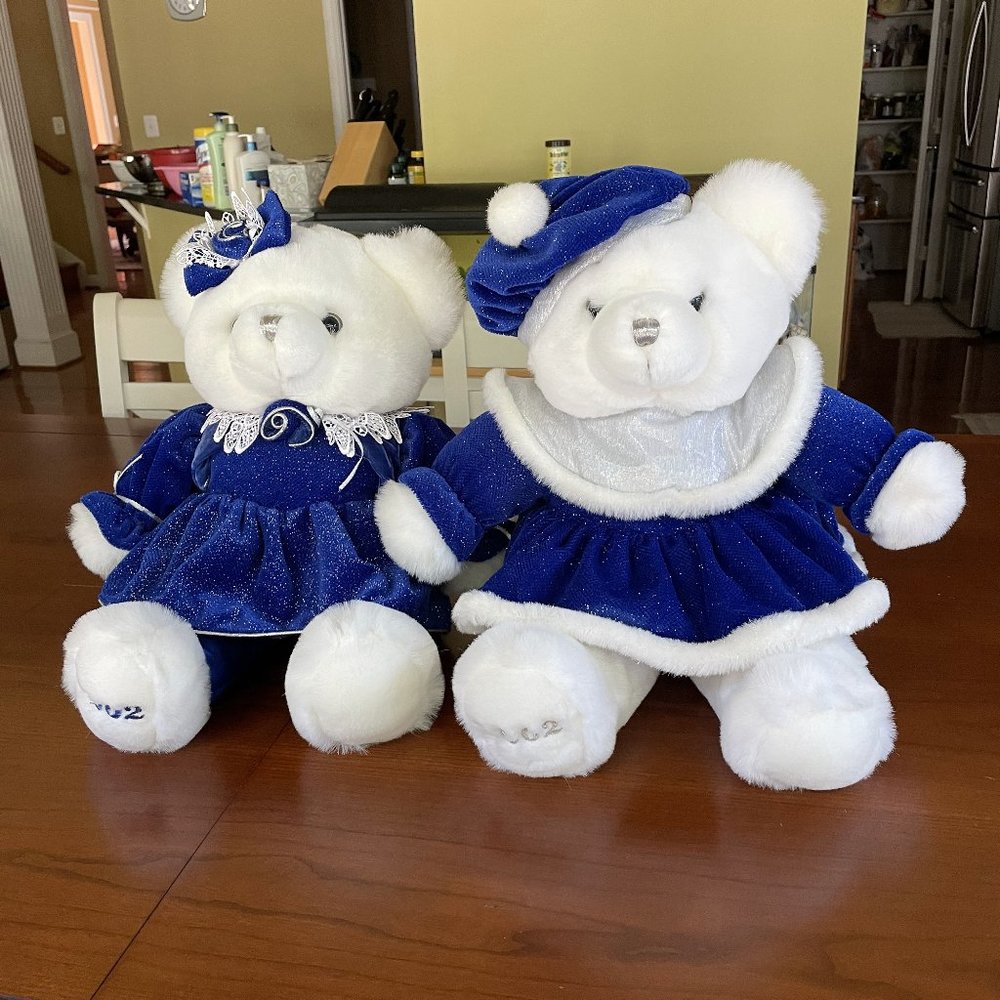 Two 2002 Keepsake White Plush Teddy Bears Limit